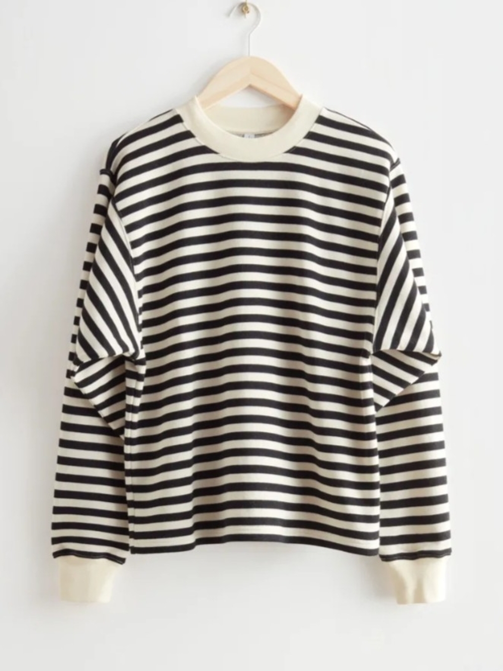 &Other Stories Oversized Striped Sweater M Organic Cotton Minimalist Preppy NEW